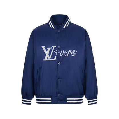 Embroidered Nylon Padded Varsity Jacket