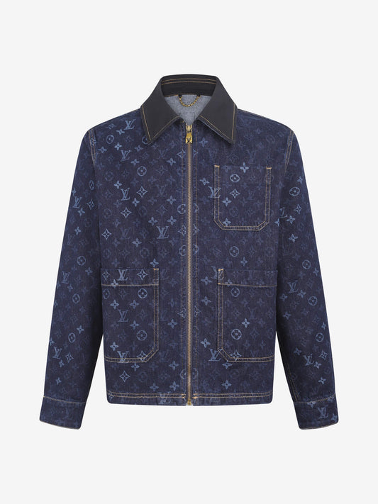 All-Over Print Denim Workwear Jacket