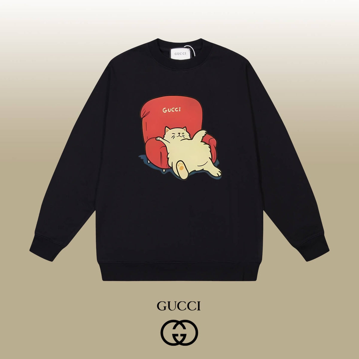 Lazy Cat Print Sweatshirt