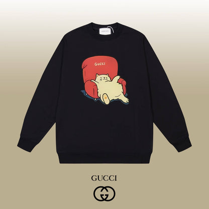 Lazy Cat Print Sweatshirt
