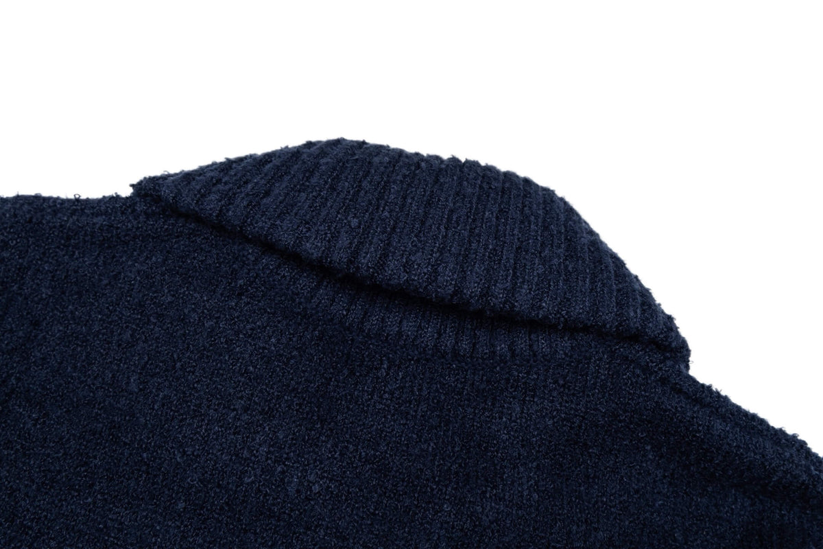 Letter Intarsia Merino Wool Jacket