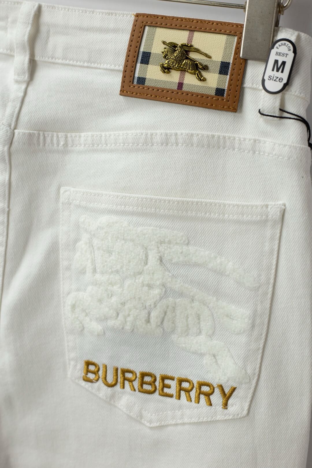 White Equestrian Knight Jeans
