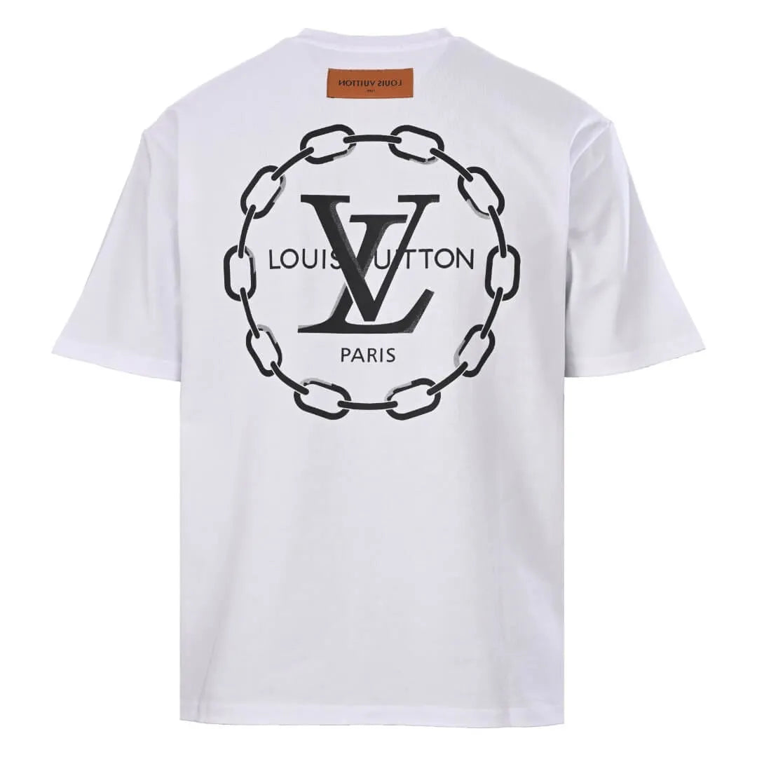 Back Chain Circle Letter Print T-Shirt