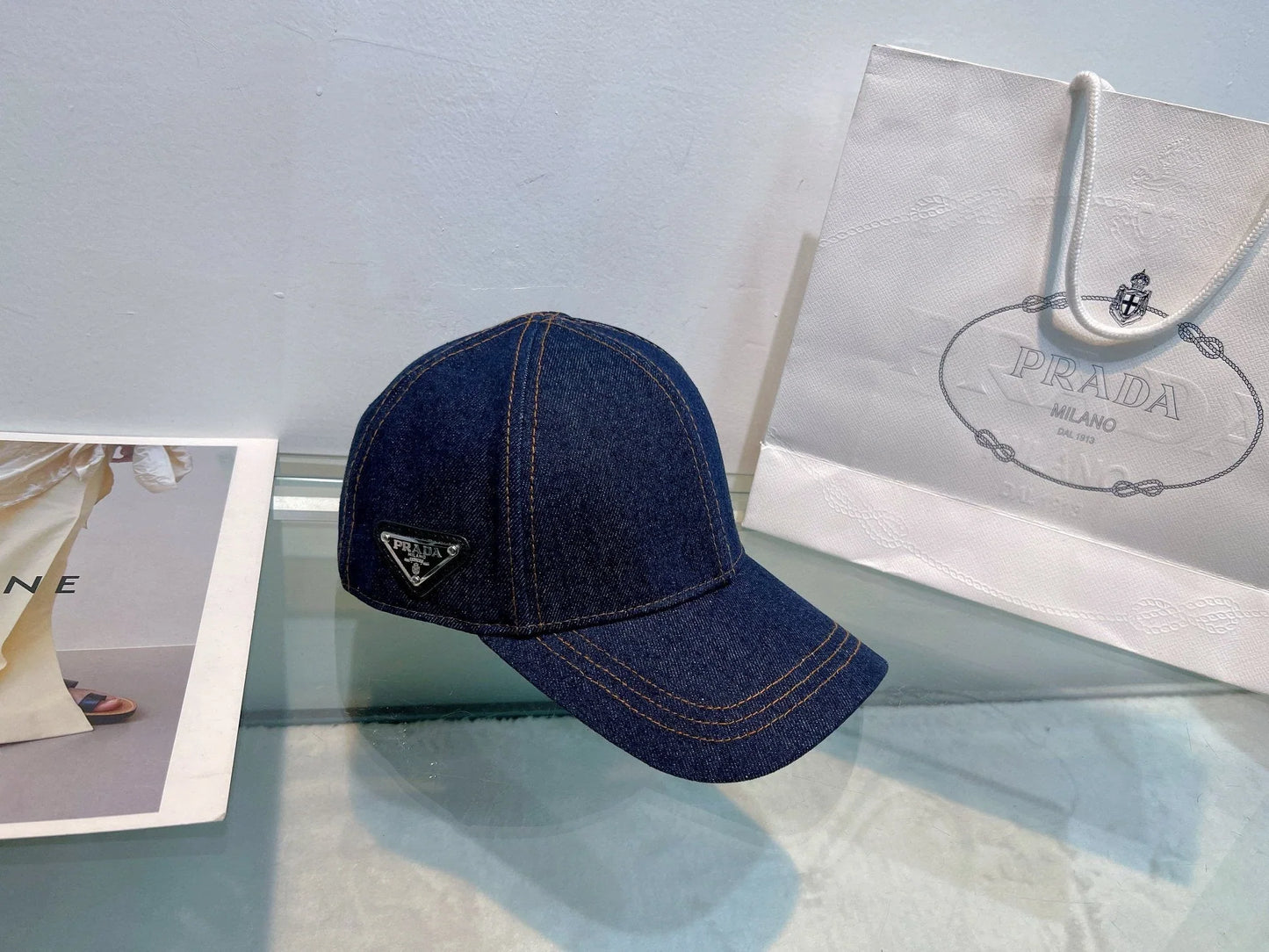 Denim baseball cap