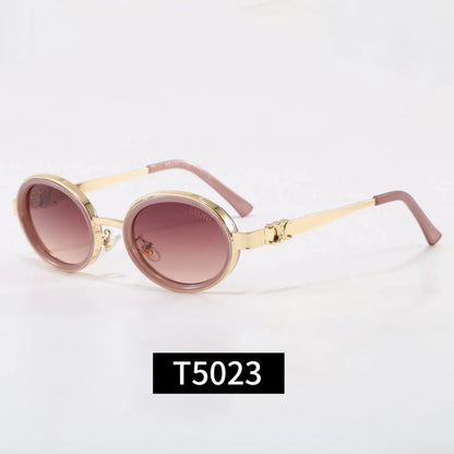 Round Metal Frame Triomphe Logo Sunglasses