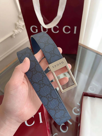 Square Buckle Leather Belt