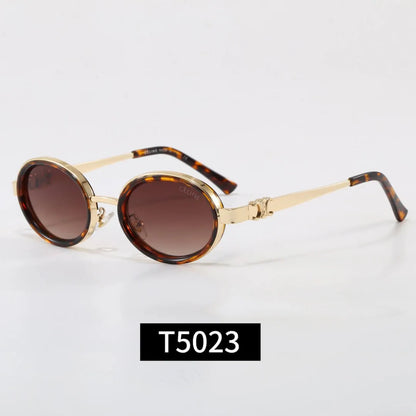 Round Metal Frame Triomphe Logo Sunglasses