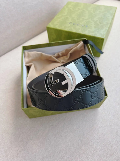 Classic Embossed Calfskin Leather Belt