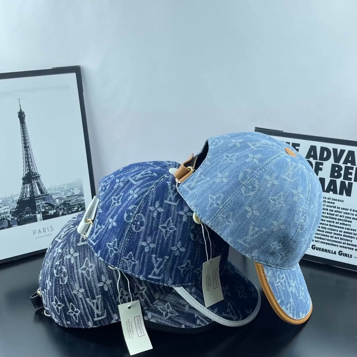 Color-Block Brim Denim Dome Cap