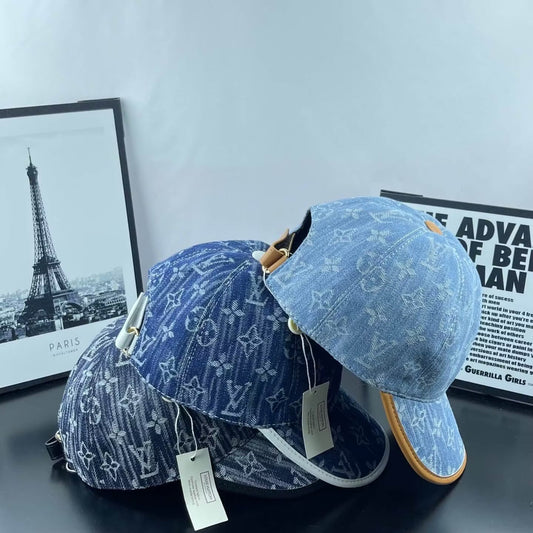 Color-Block Brim Denim Dome Cap