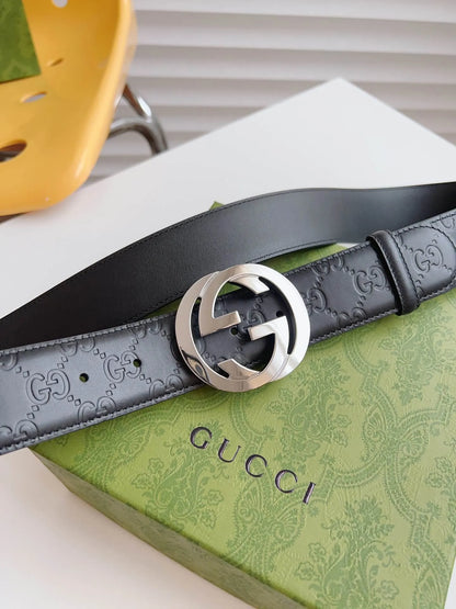 Vintage Floral-Embroidered Leather Belt