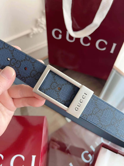 Square Buckle Leather Belt