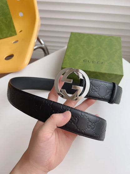 Vintage Floral-Embroidered Leather Belt
