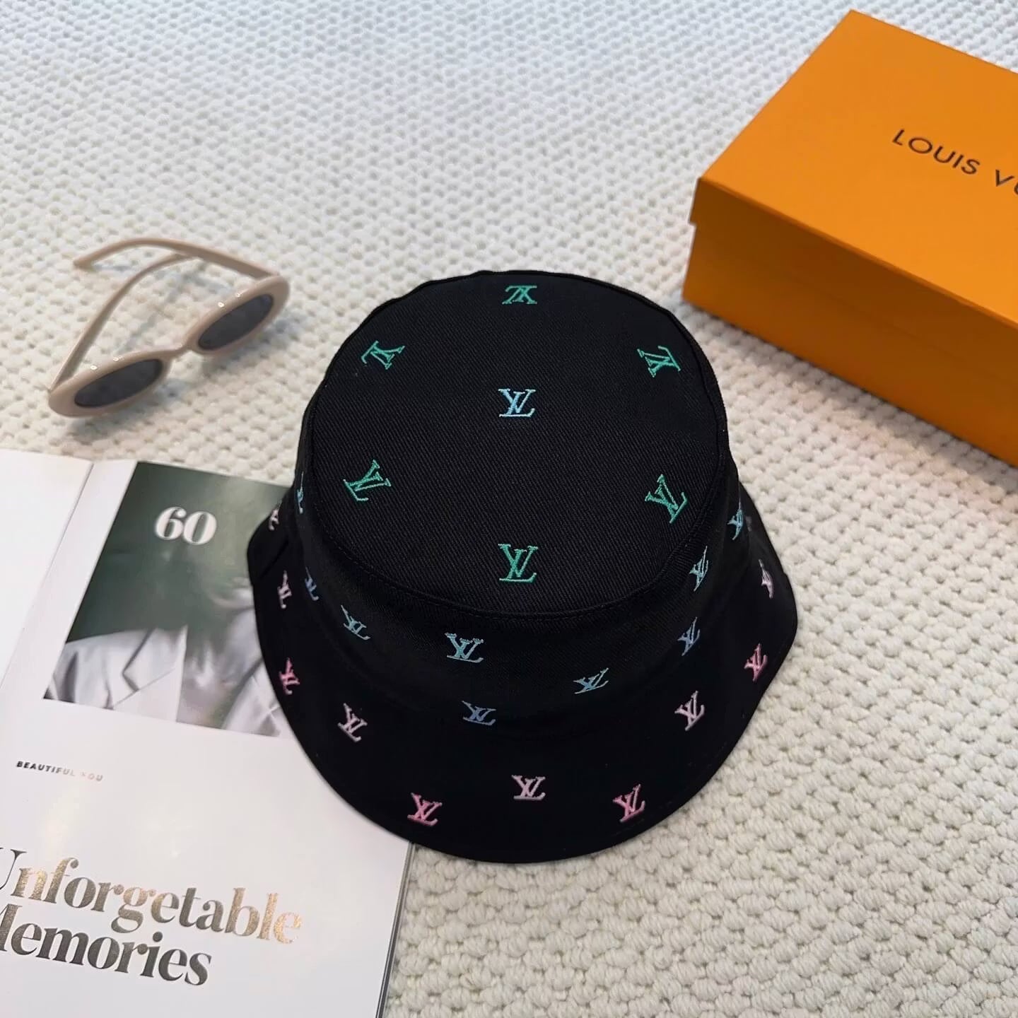 Multi-Color Embroidered  Reversible Trendy Bucket
