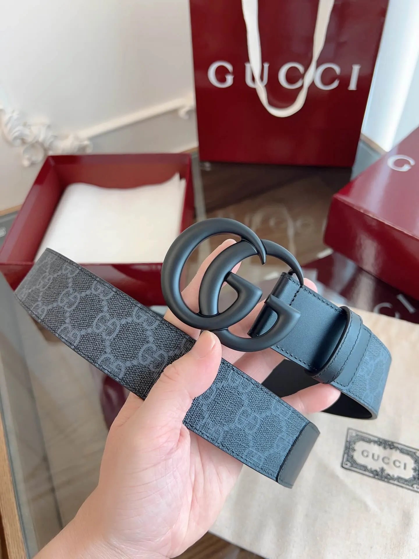 Fabric & Leather Patchwork Belt