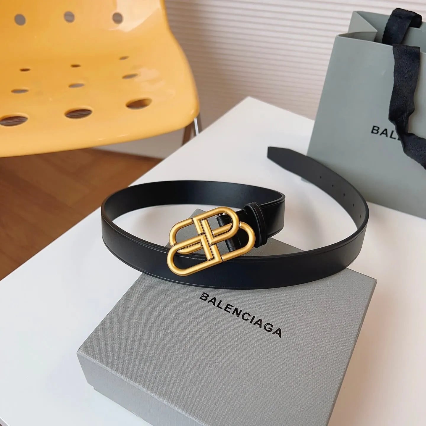 Fashionable Chic Double B Letter Buckle Belt