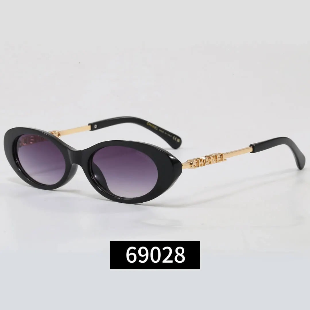 Thin Frame Letter Temples Sunglasses