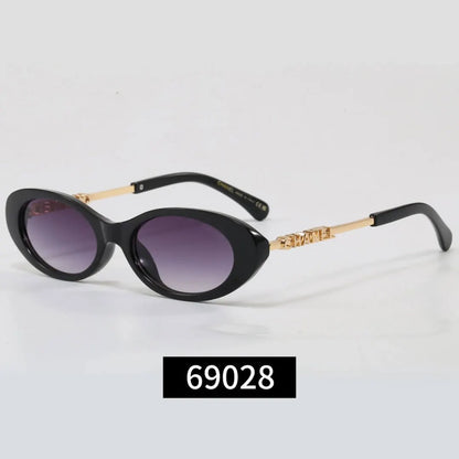 Thin Frame Letter Temples Sunglasses