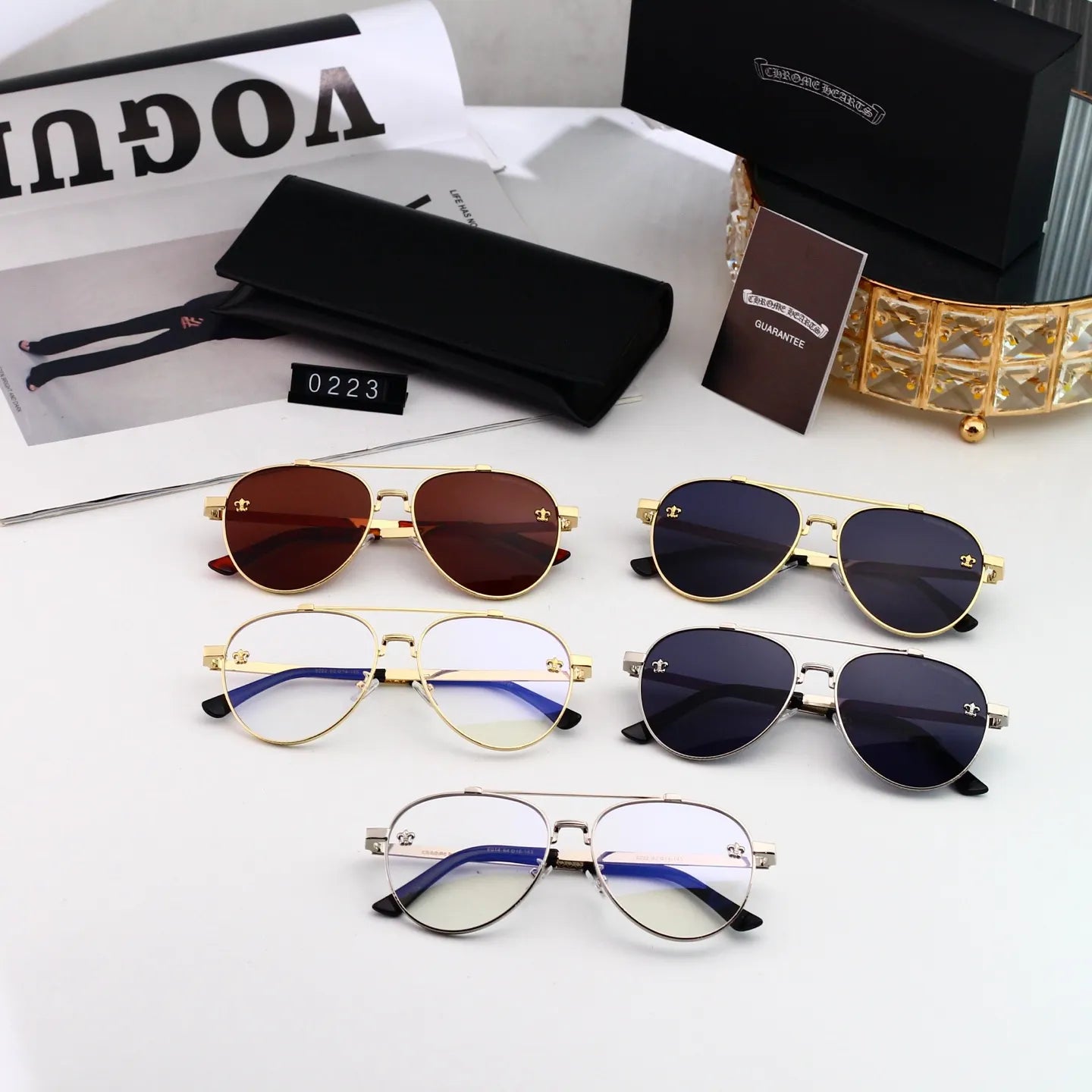 Vintage Slim Aviator Sunglasses