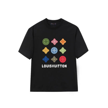 9-Grid Colorful Clover Badge T-Shirt