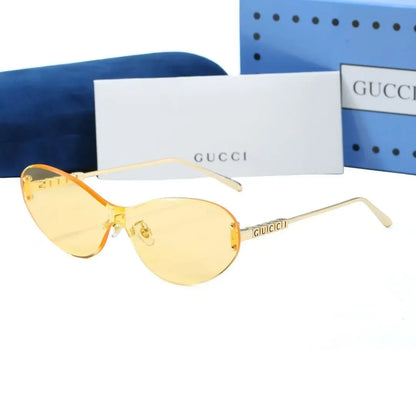 Shield Rimless Cat-Eye Sunglasses