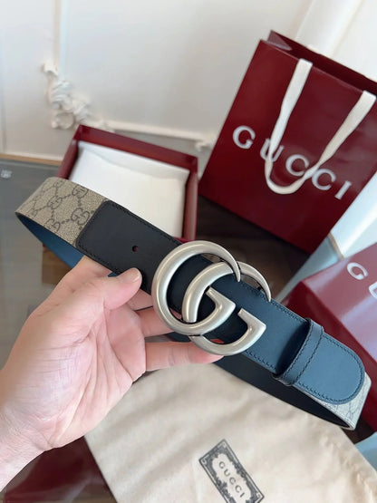Fabric & Leather Patchwork Belt