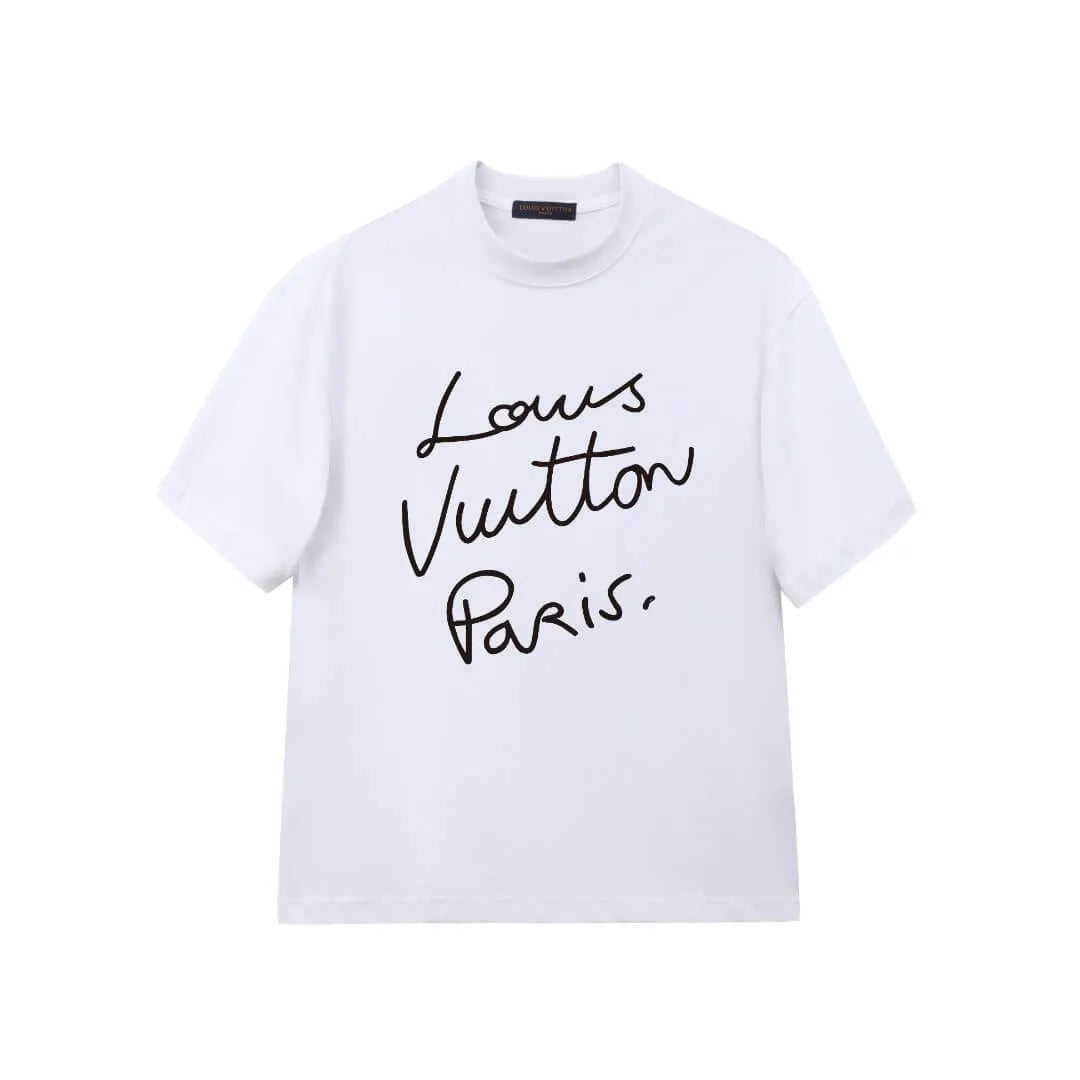 Cursive Handwriting Letter Print T-Shirt