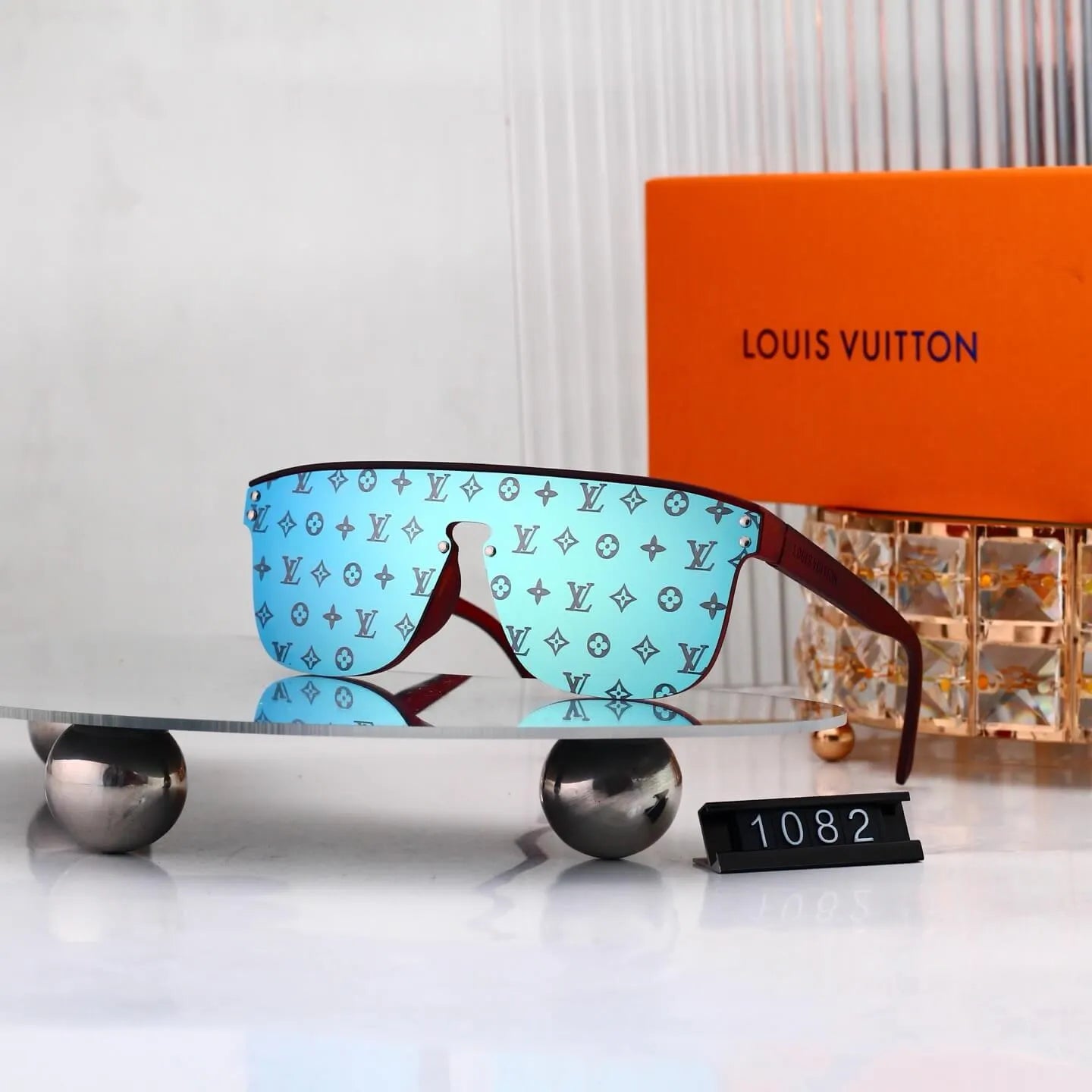 All-Over Print Square Shield Sunglasses