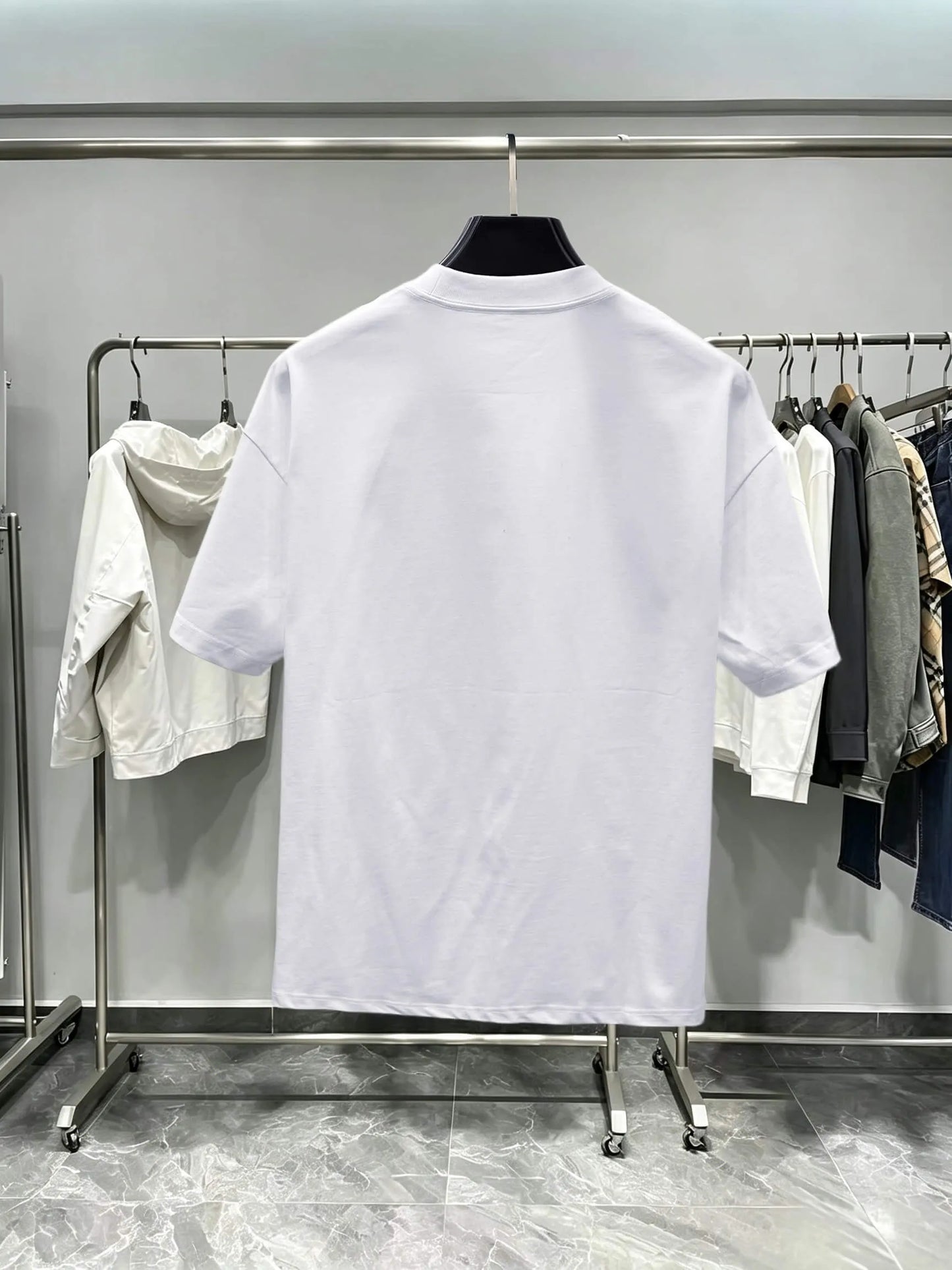 Layered Logo Fashion Crew Neck T‑Shirt