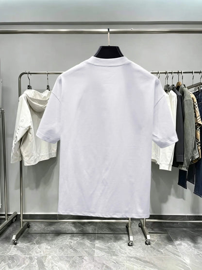 Layered Logo Fashion Crew Neck T‑Shirt