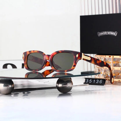 Classic Rivet Decor Rectangle Sunglasses