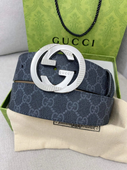 Retro Double G All-Over Print Leather Belt