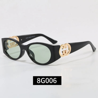 Oval Interlocking GG Logo Sunglasses