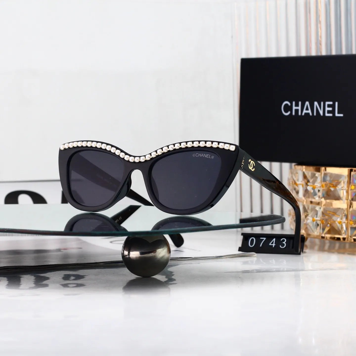 Pearl-Accented Sunglasses