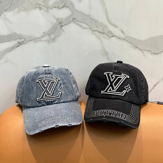Distressed Denim Baseball Cap