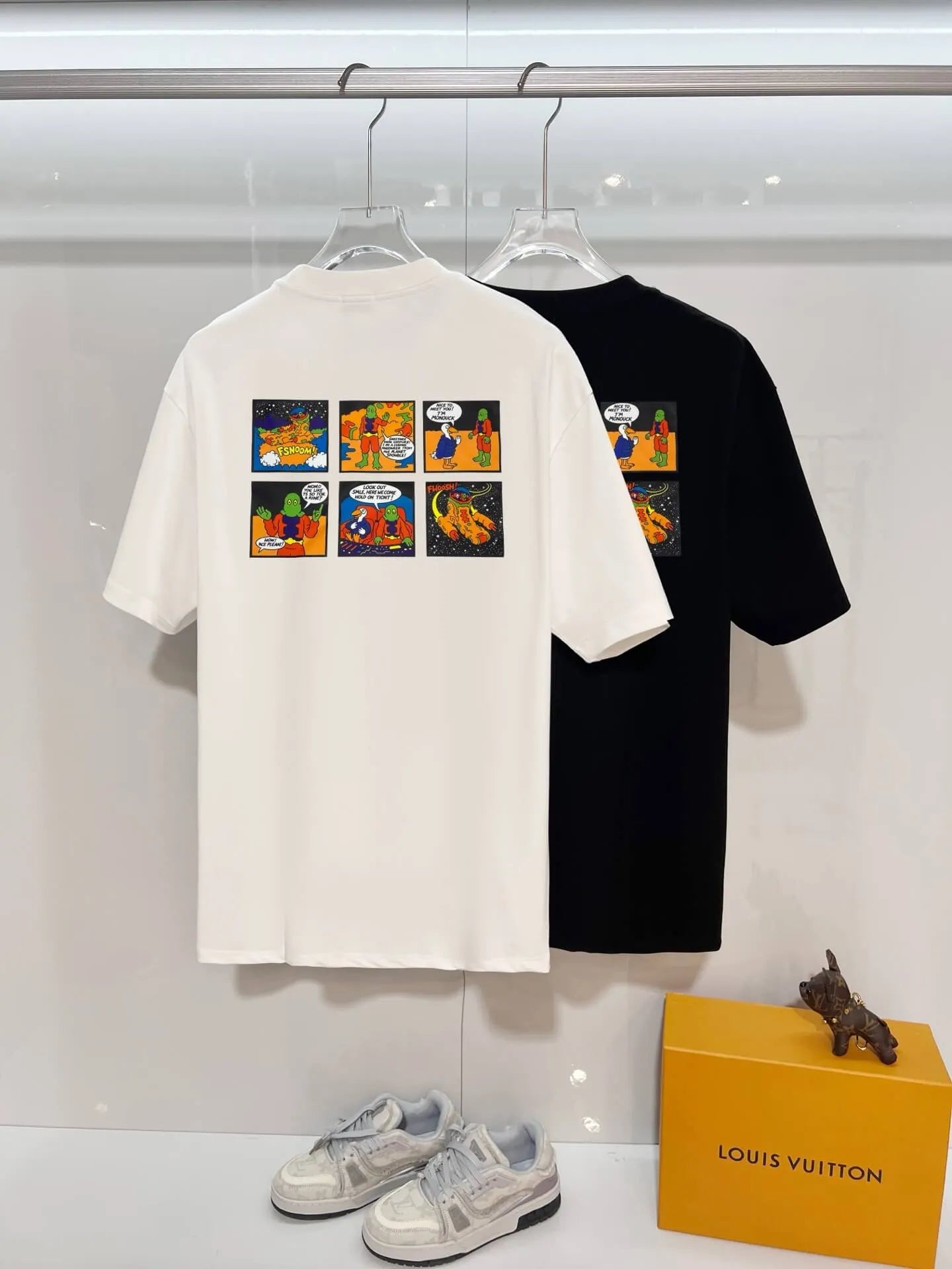 Space Duck Cartoon Oversized T‑shirt