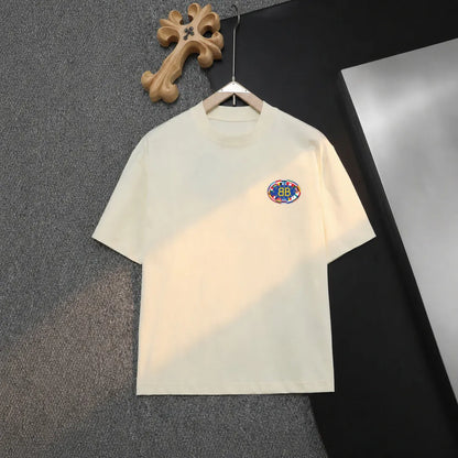 Color Chest Patch Crew Neck T‑Shirt
