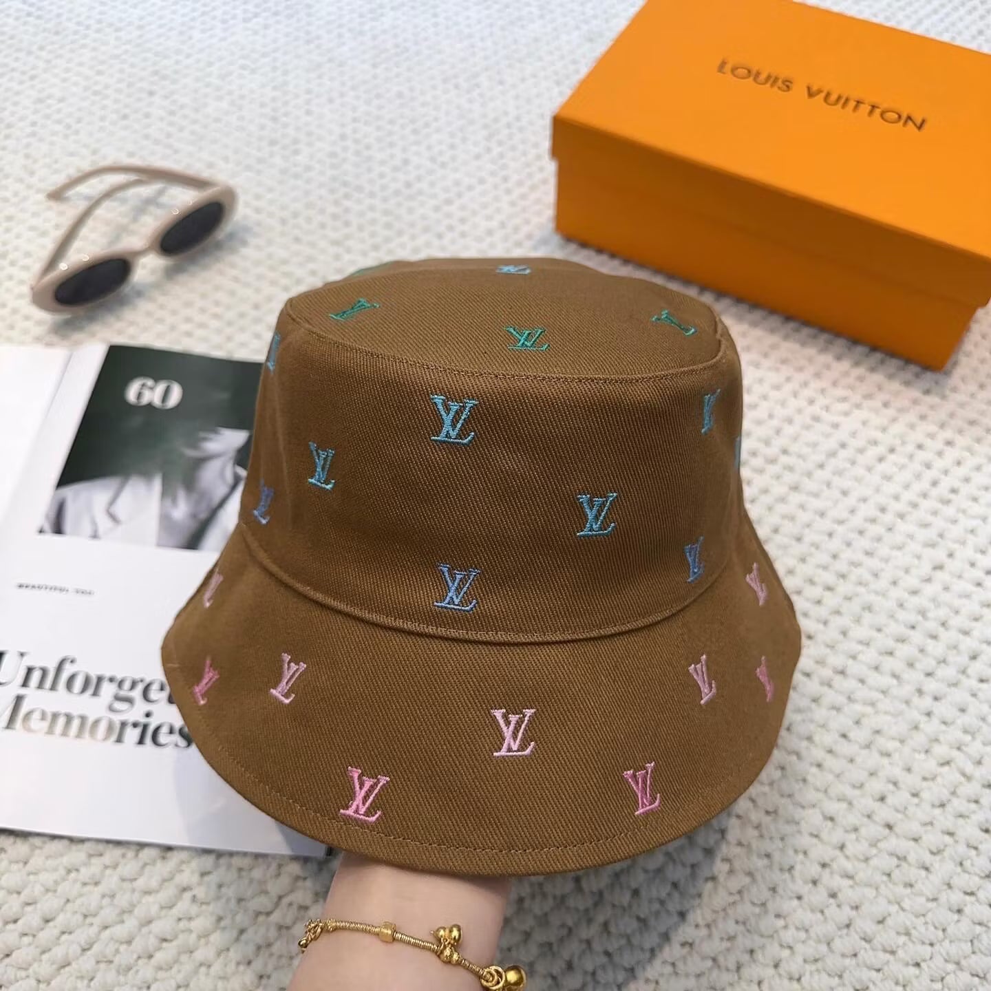 Multi-Color Embroidered  Reversible Trendy Bucket