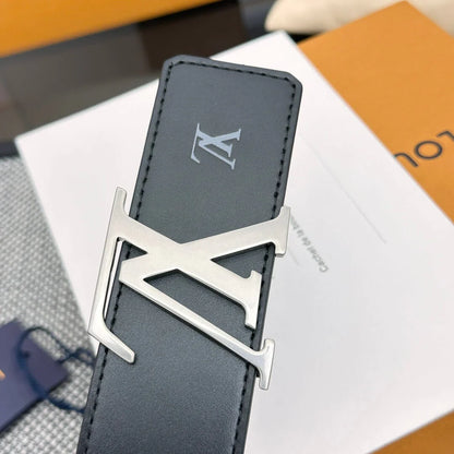 Letter-Embossed Calfskin Leather Belt