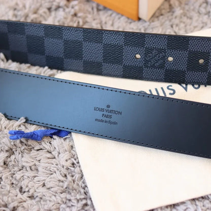 Matte Check Pattern Belt