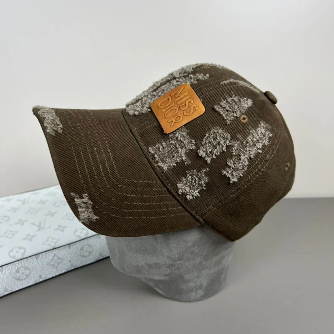 Chic Simple Distressed Brushed Baseball Cap