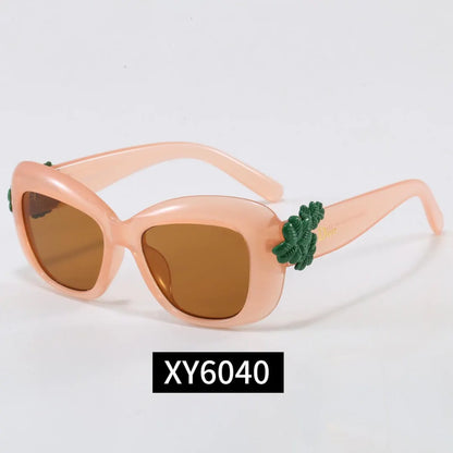 Oval Floral Decor Sunglasses