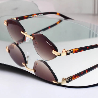 Rimless Irregular Sunglasses
