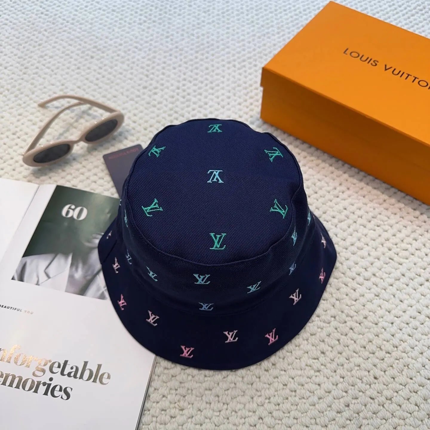 Multi-Color Embroidered  Reversible Trendy Bucket
