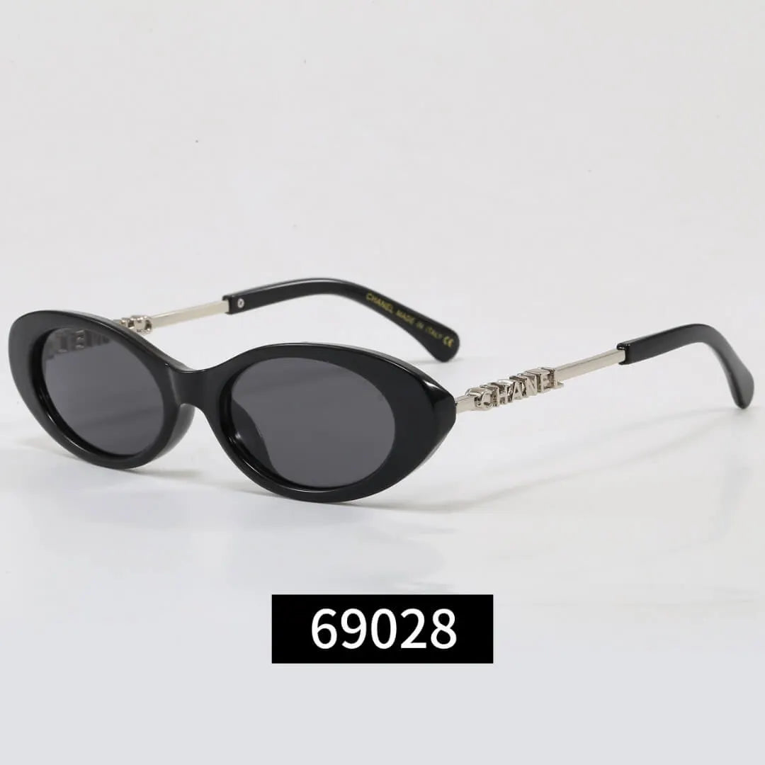 Thin Frame Letter Temples Sunglasses