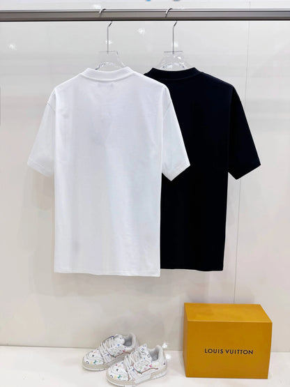 Retro Stripe Bar Letter Print T-Shirt