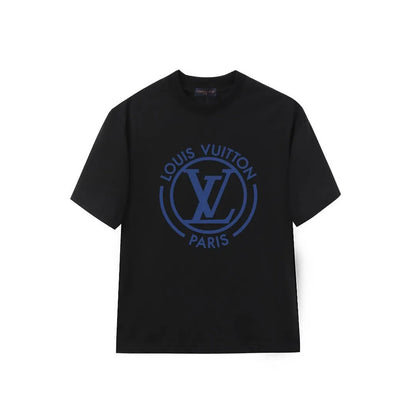 Blue Circular Logo Letter T-Shirt