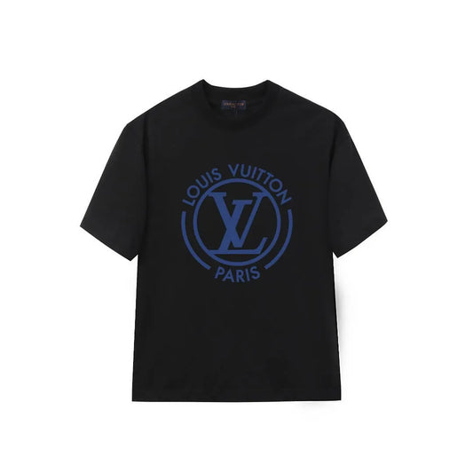 Blue Circular Logo Letter T-Shirt