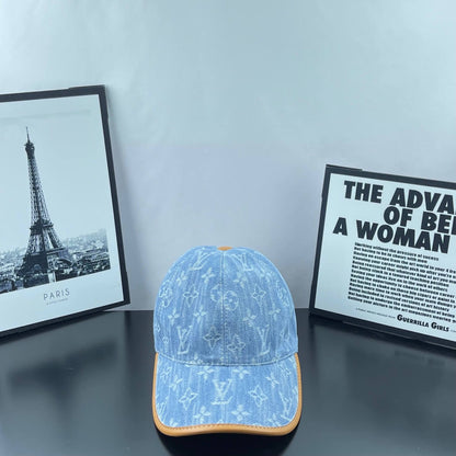 Color-Block Brim Denim Dome Cap