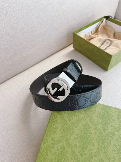 Classic Embossed Calfskin Leather Belt